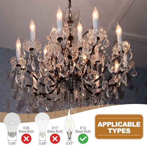 PATIKIL 35 Inch Candle Socket Covers 10Pcs E12 Chandelier Drip Sleeves