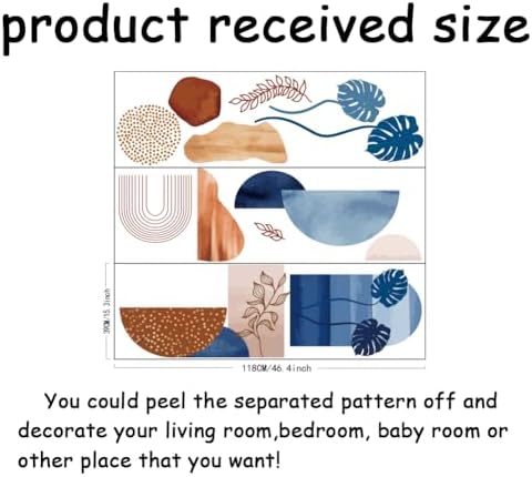 SUPERDANT Boho Geometrical Wall Decal Blue 118x39cm