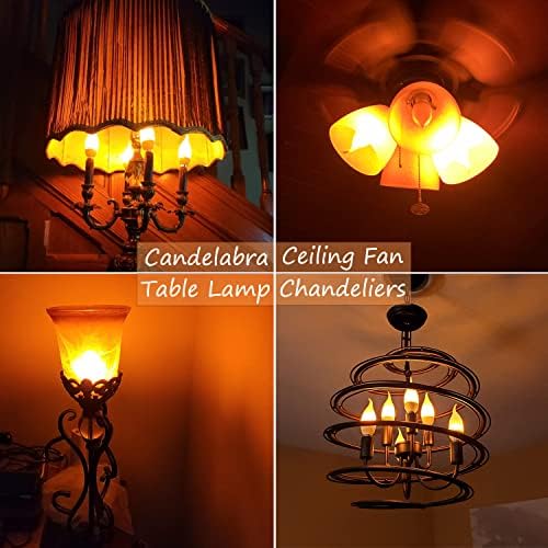 E12 Flame Bulbs 8 Pack LED Candelabra Lights