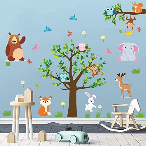 Supzone Jungle Animal Wall Stickers for Kids