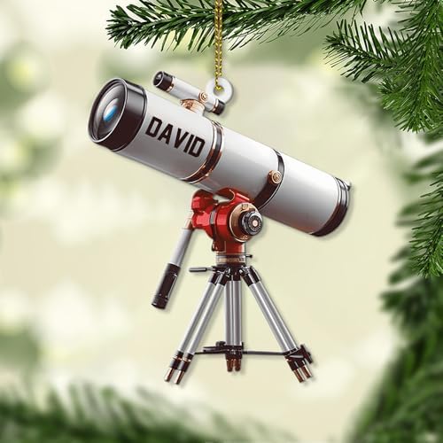 Personalized Telescope Christmas 2D Ornament for Kids