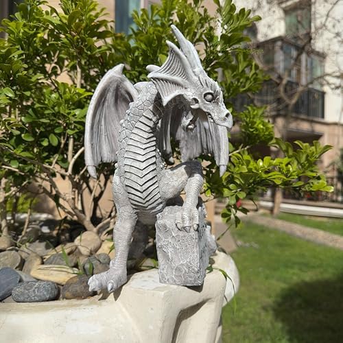 Solar Dragon Statue Welcome to My Turf Garden Decor