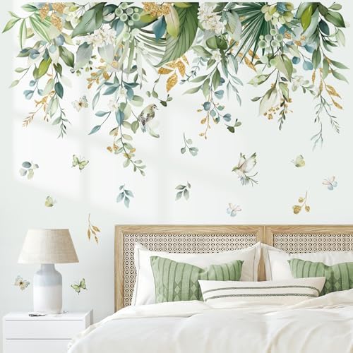 Wondever Tropical Leaf Wall Stickers Peel and Stick Decor