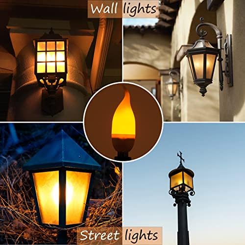 E12 Flame Bulbs 8 Pack LED Candelabra Lights