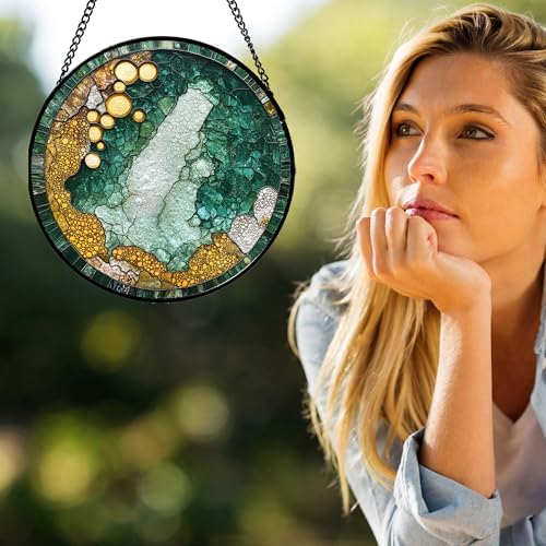 Stained Glass Suncatcher Abstract Window Hanging Decor