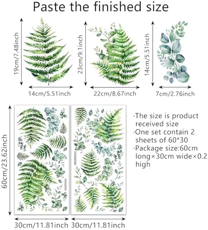 Fern Fronds Wall Stickers Bracken Green Plants Decor