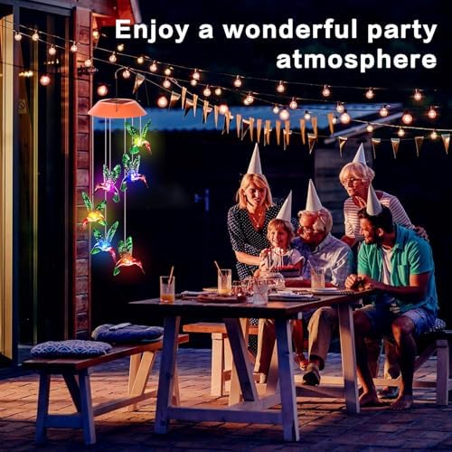 Hummingbird Solar Wind Chimes Garden Decor