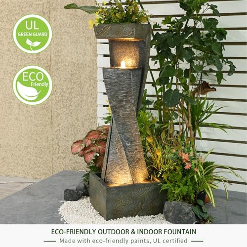 Garden Modern Outdoor Fountain with Lights