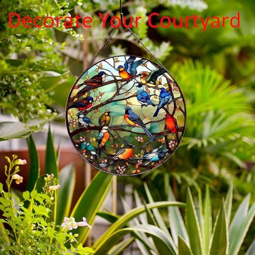 Hummingbird Suncatcher Stained Glass Decor 20cm