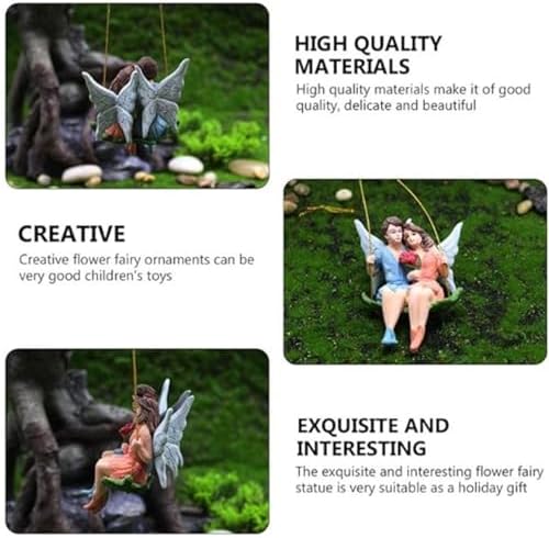 Couple Flower Fairy Garden Pendant Sculpture