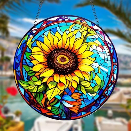 HOTIYOK Sunflower Suncatcher Window Hanging
