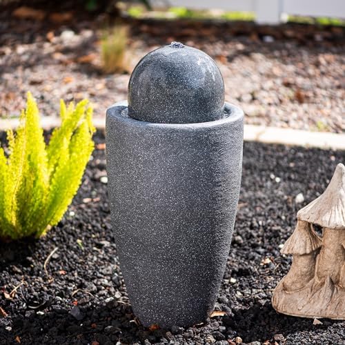 XBrand 2598 Inch Modern Stone Water Fountain with LED Lights
