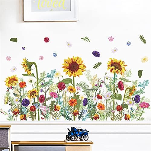 ROFARSO Flowers Daisy Sunflower Wall Stickers