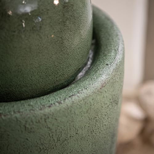 XBrand 2598 H Round Stone Water Fountain with LED Lights