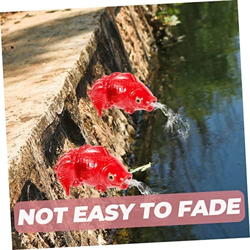 TOYANDONA Ceramic Carp Fountain Ornament for Garden Decor
