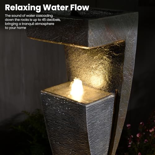 472 In H Garden Fountain with LED Lights
