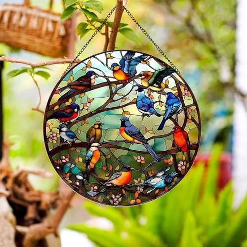 Hummingbird Suncatcher Stained Glass Decor 20cm