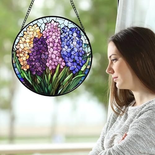 Stained Glass Window Hanging Suncatcher 15 Inches