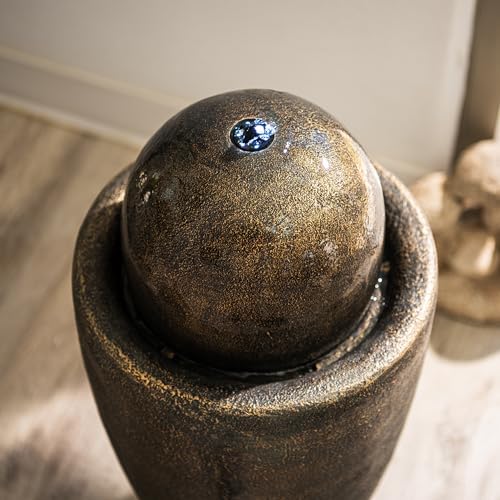 XBrand 2598 H Modern Stone Textured Water Fountain with LED Lights