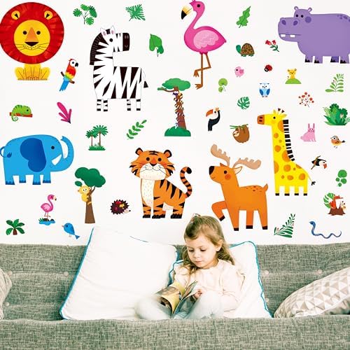 113 PCS Animal Wall Stickers for Baby Room and Classroom
