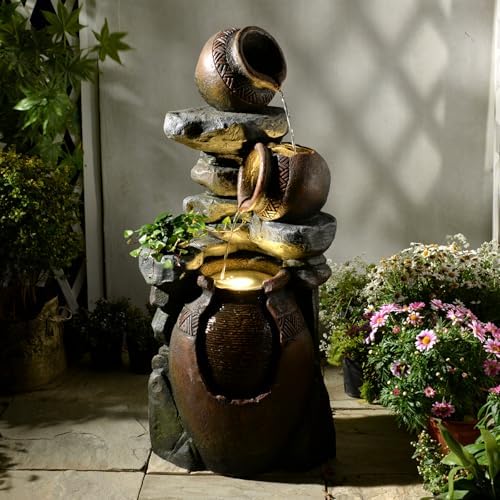 Bumilgar 3 Tier Outdoor Fountain with Lights
