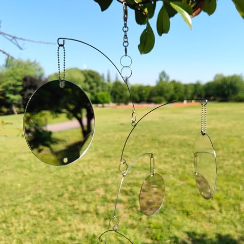 DIY Hanging Mirror Outdoor Wind-Chime Bird Deflector