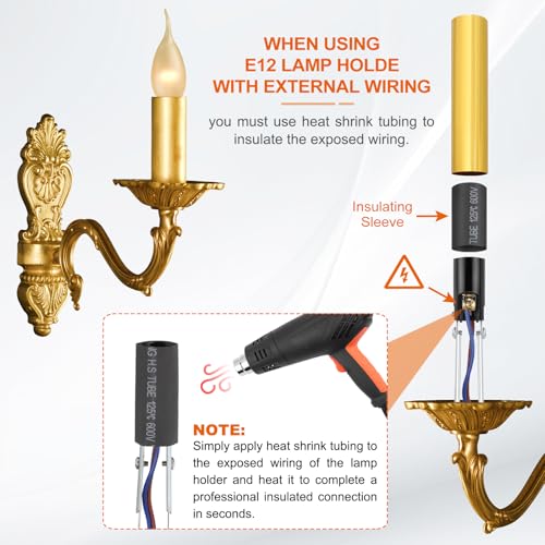 PATIKIL E12 Candle Socket Covers 10Pcs Metal Imitation Copper