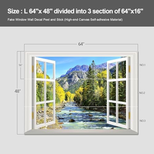Fightal Landscape Fake Window Wall Sticker Mural