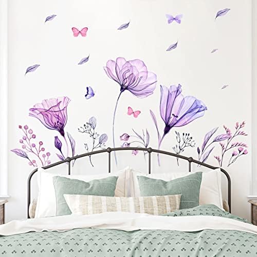 Removable Giant Purple Violet Flower Wall Decal Art
