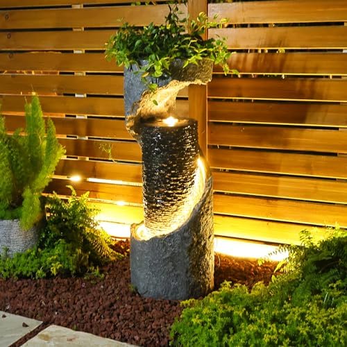 Bumilgar Modern Outdoor Fountain with LED Lights