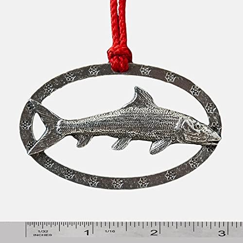 Handcrafted Antique Pewter Bonefish Hanging Ornament for Christmas Trees and Wreaths