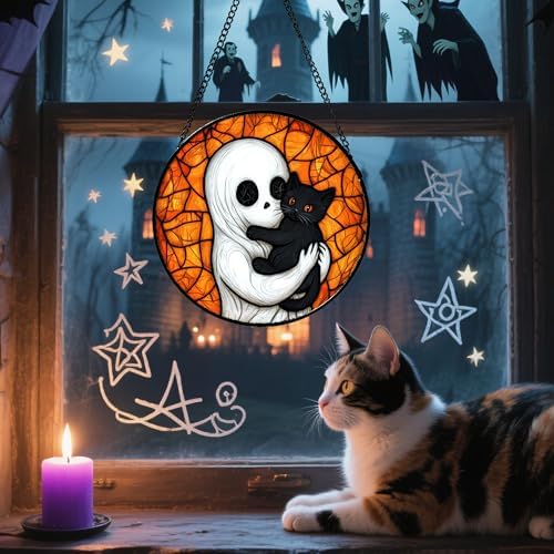 Halloween Stained Glass Window Hanging Suncatcher 1