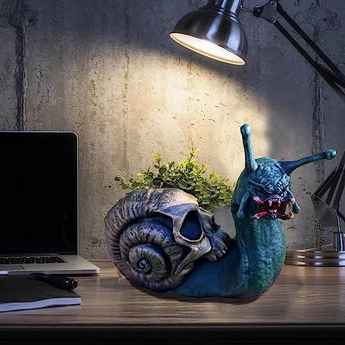Halloween Skull Snail Statue for Garden Outdoor Decor