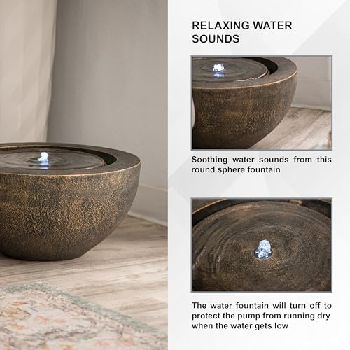 XBrand 198 W Round Sphere Water Fountain with LED Light