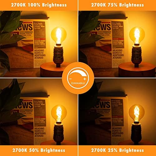 Hcnew E12 Dimmable Globe Light Bulb 4W 6 Pack