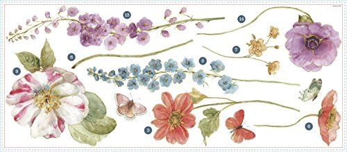 RoomMates RMK3261GM Lisa Audit Garden Flowers Wall Decals