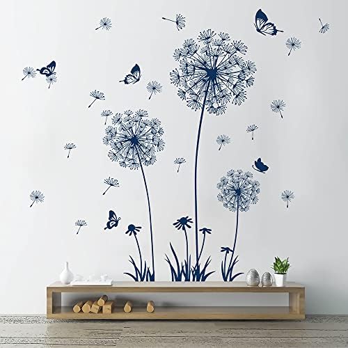 2 Sheet Dandelion Wildflower Wall Decals Blue