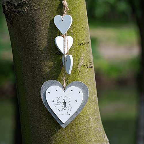 SunAndBeam Heart Shaped Wooden Hanging Decorative Ornament