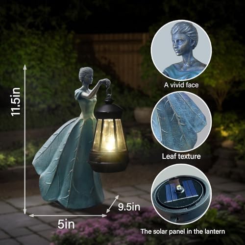 Fairy Garden Statue with Solar Lights and Resin Details