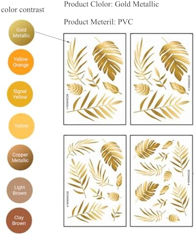 Gold Leaf Wall Stickers Modern Decor Peel and Stick