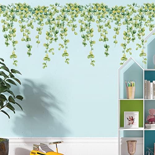 3 Sheet Green Vine Wall Stickers for Room Decor