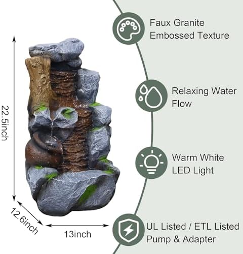 Tolatr Outdoor Water Fountain with LED Lights
