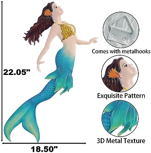 Johns Studio 149 Inch Metal Mermaid Wall Decor