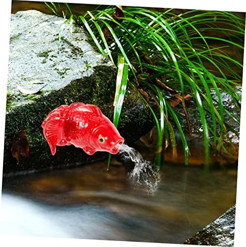 Toddmomy Garden Water Spray Nozzle Ceramic Carp Fountain Decor