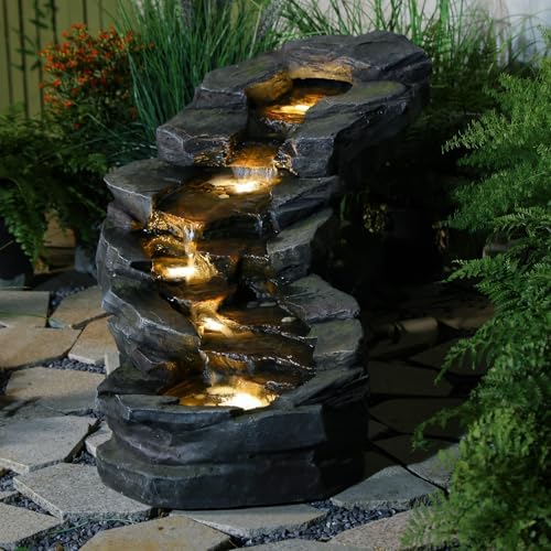 49 Inch L Freestanding Water Fountain with LED Lights