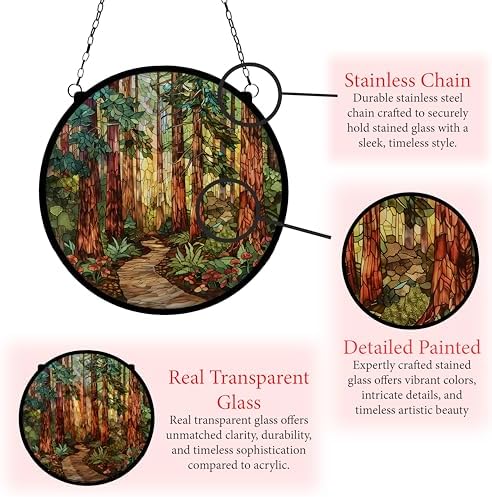 Forest Stained Glass Window Ornament 78 Inch