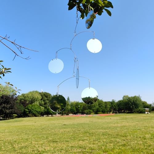 DIY Hanging Mirror Outdoor Wind-Chime Bird Deflector