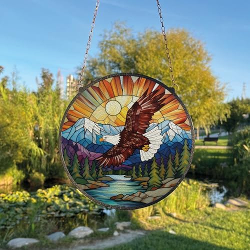 Bald Eagle Stained Glass Suncatcher 78 Inch