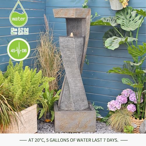 Garden Modern Outdoor Fountain with Lights