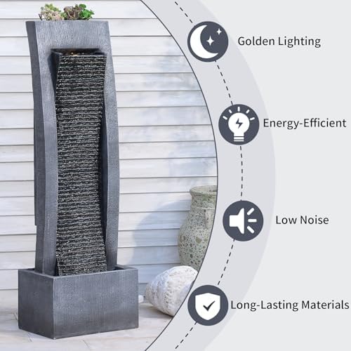 Water Fountain with LED Lights and Pump